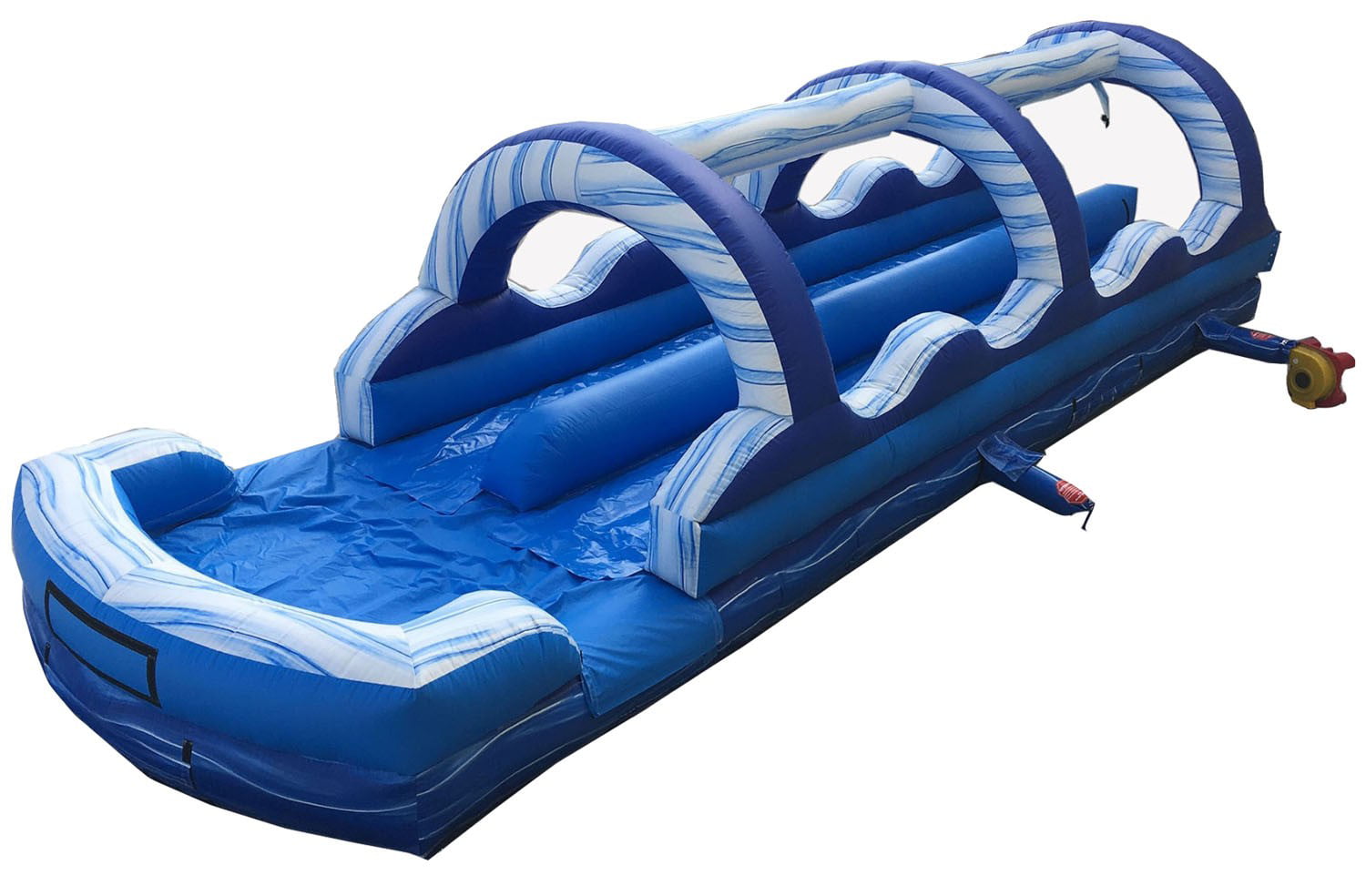 TentandTable Commercial Inflatable Slip n Slide, Blue Marble Double Lane with Blower, 35'