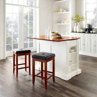 CROSLEY FURNITURE Coventry White Kitchen Island with Stools KF300075WH