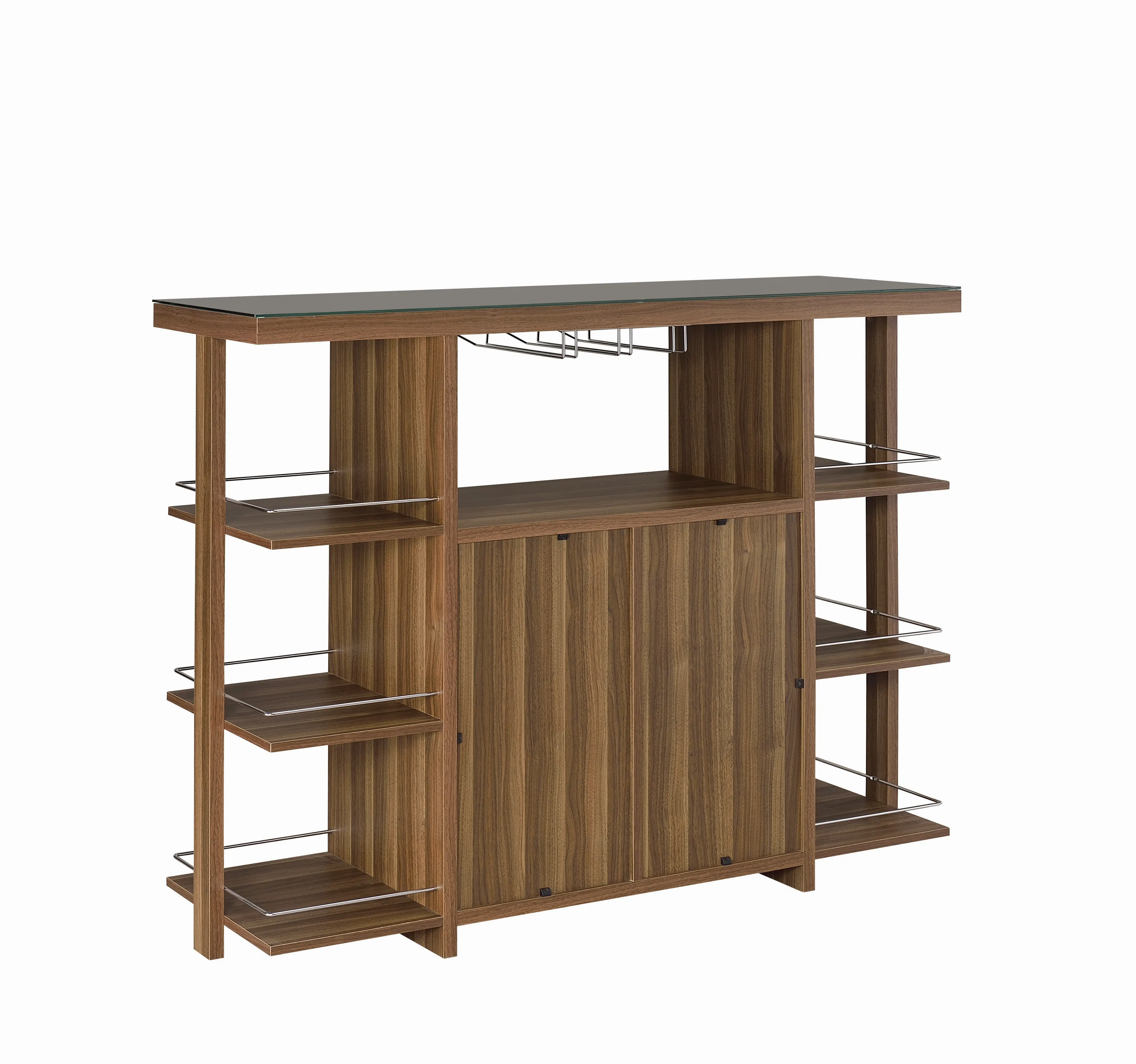 Walnut Transitional Bar Unit - Ambros Collection