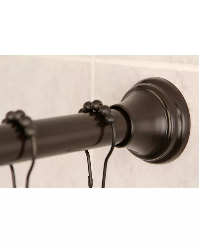 Kingston Brass Edenscape Straight Shower Curtain ROD with Shower Curtain Rings in Oil Rubbed Bronze