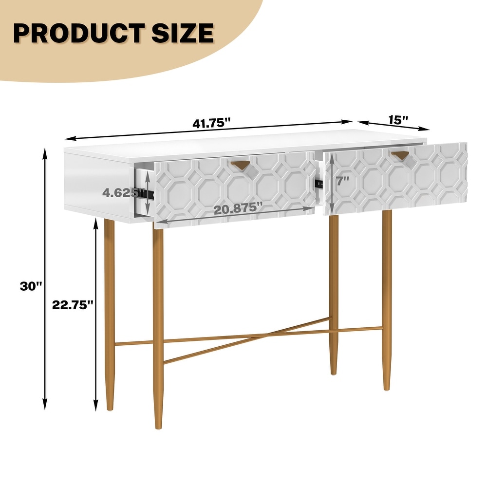 Clihome Accent 2 Drawer Console Table Entryway Table