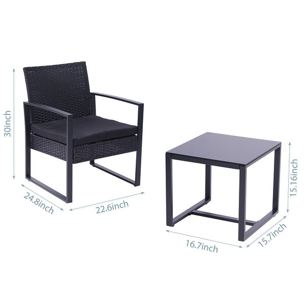 3 Pieces Patio Set Outdoor - Overstock - 33993941