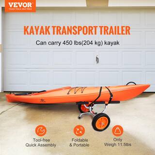 VEVOR Heavy Duty Kayak Cart 450 lbs. Load Capacity Detachable Canoe Trolley Cart with 12 in. Solid Tires for Kayaks Canoes S450LBS12INCHFZNLV0