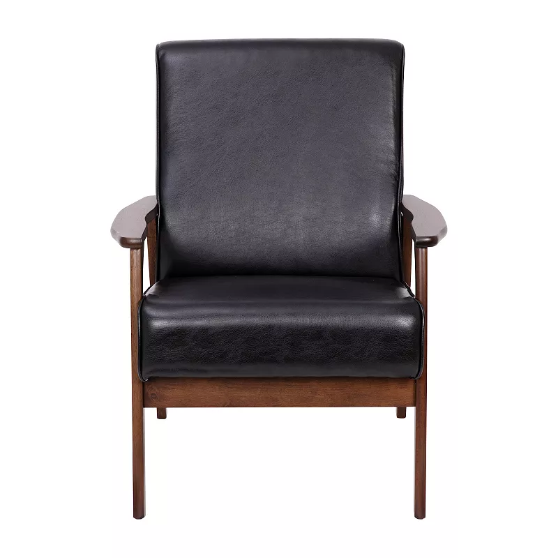 Emma and Oliver Langmore Upholstered Mid-Century Modern Arm Chair with Wood Frame