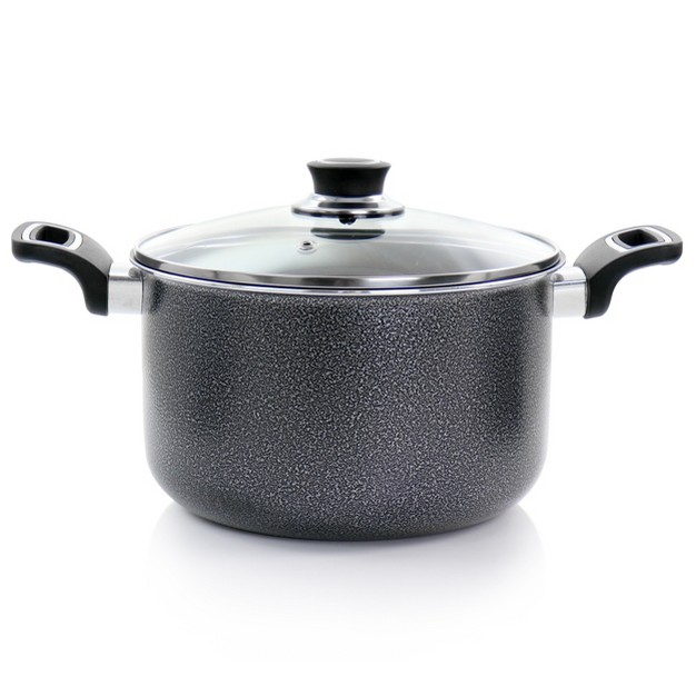 Oster Clairborne 3 Piece Aluminum Nonstick Pasta Pot With Lid In Charcoal Gray