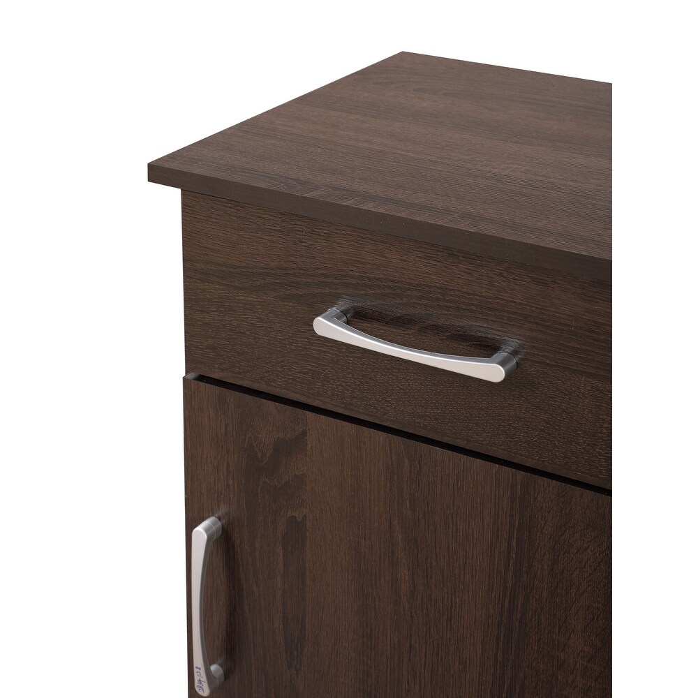 Alston 1 drawer and Cabinet Wood Nightstand