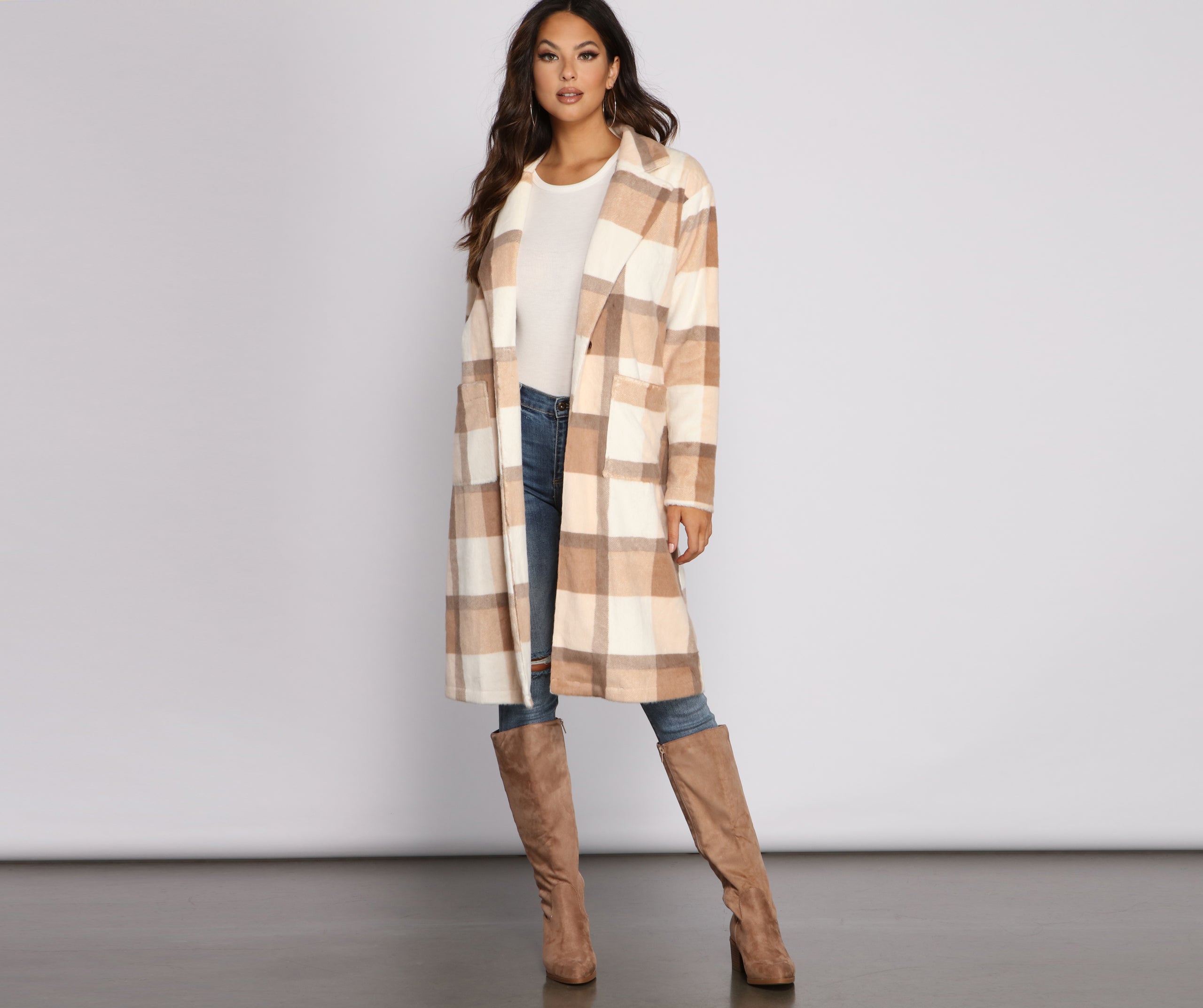 Plaid Perfection Long Coat