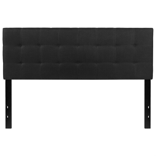 Queen size Modern Black Fabric Upholstered Panel Headboard - - 29819319