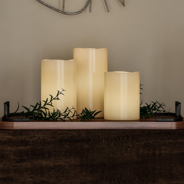 Hasting Home Set Of 3 Flameless Led Pillar Candles With Remote