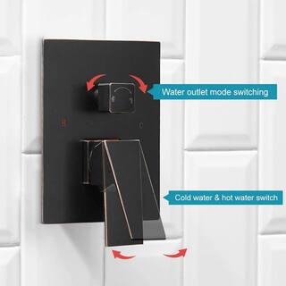 FORCLOVER 2-Spray Patterns with 2.5 GPM 12 in. High Pressure Wall Mount Dual Shower Heads in Oil Rubbed Bronze (Valve Included) FRIMFYT15ORB