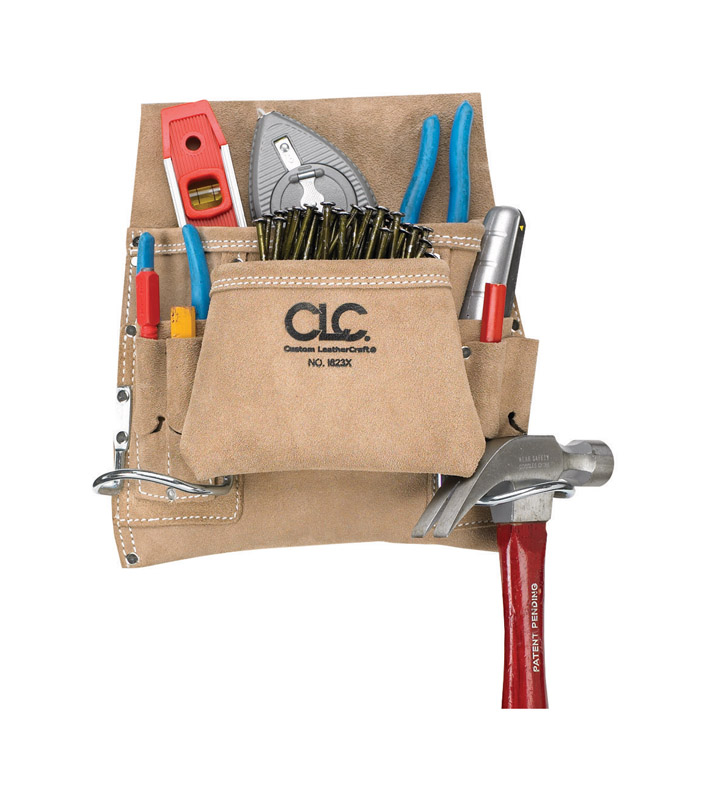 CLC 3 in. W X 12.5 in. H Suede Nail and Tool Pocket Apron 8 pocket Tan 1 pc