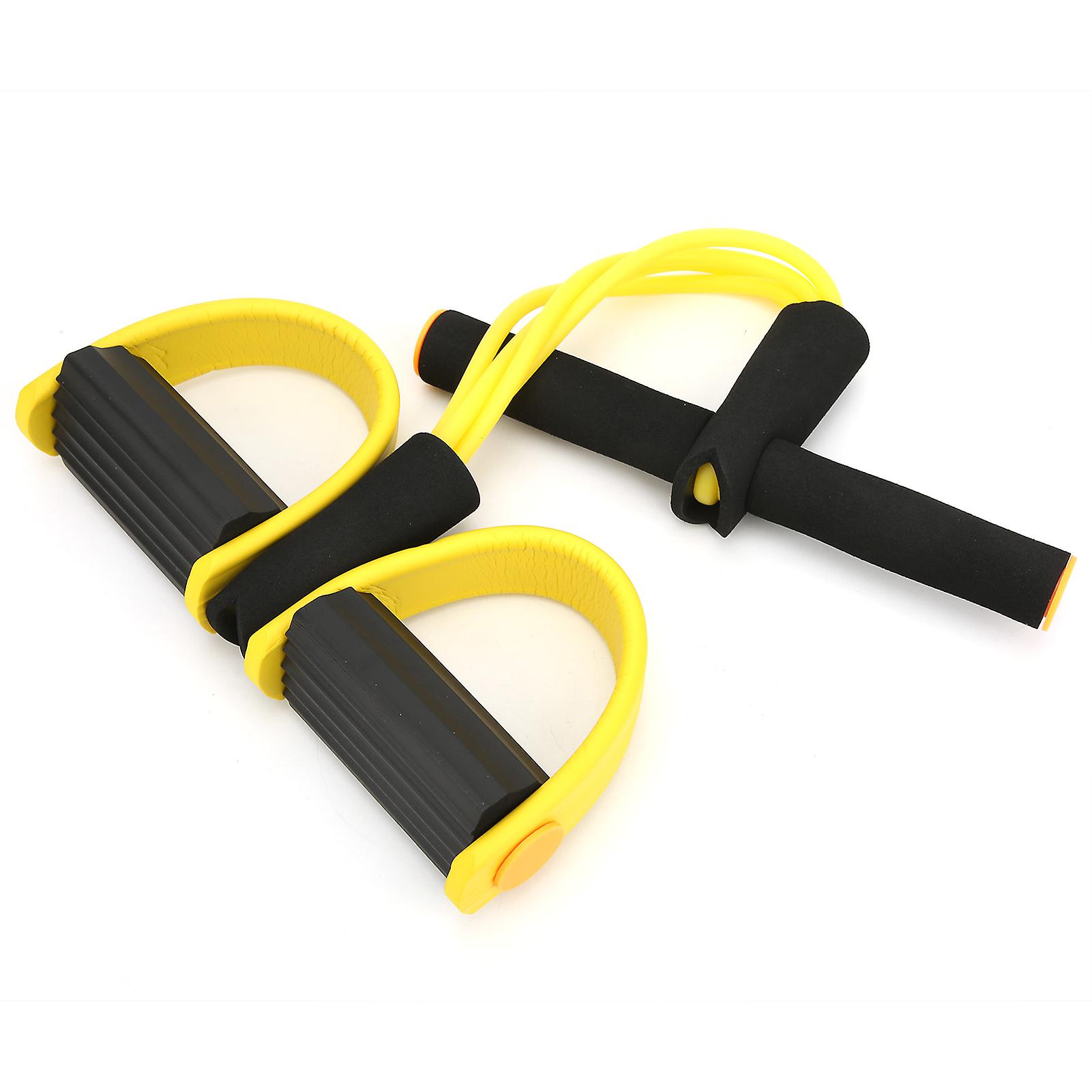 2 Tubes Situp Resistance Band With Foot Pedal Multifunction Tension Elastic Pull Rope