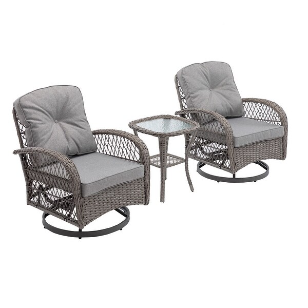 3pcs Outdoor Furniture Modern Wicker set - Overstock - 37248247