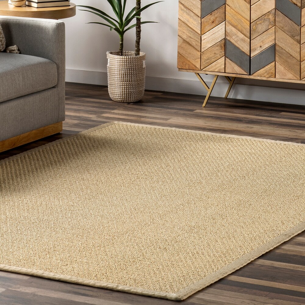 Brooklyn Rug Co Meena Faux Seagrass Bordered Indoor/Outdoor Area Rug