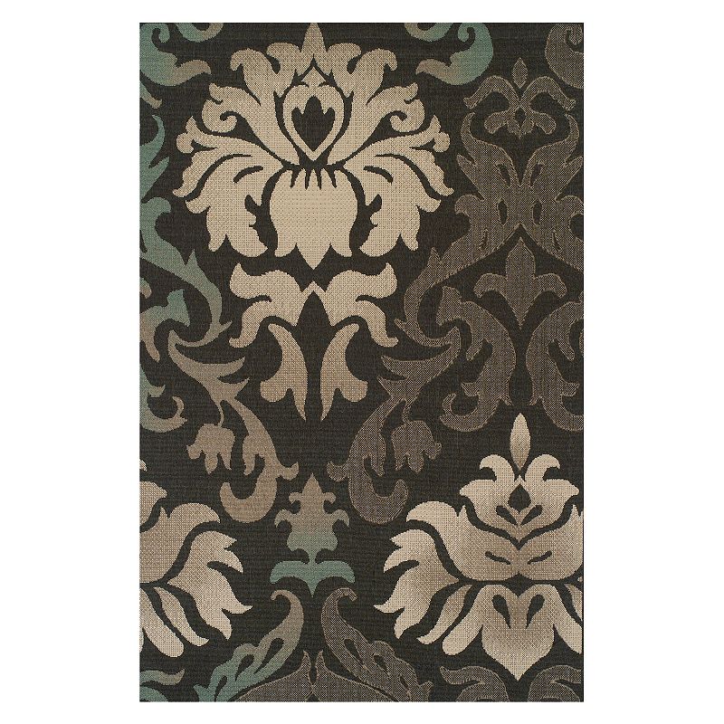 SUPERIOR Lowell Damask Indoor/Outdoor Area Rug