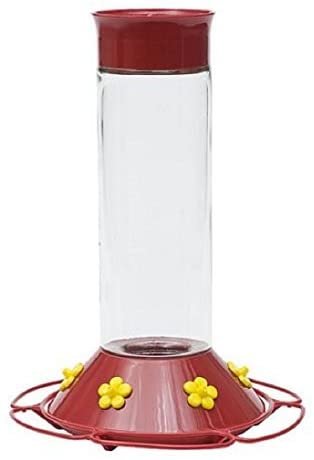 Perky Pet 209B Glass Hummingbird Feeder， 30 Oz， Red Older Model