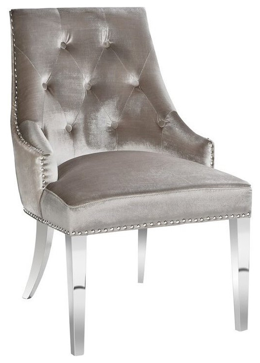 Uptown Club Baffin Dining Chair in Gray Velvet   Contemporary   Dining Chairs   by Homesquare  Houzz