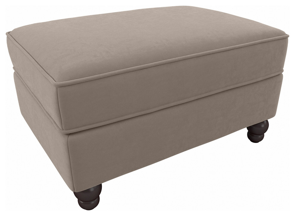 Comfortable Ottoman  Espresso Bun Feet  ampPadded Seat   Traditional   Footstools And Ottomans   by Decor Love  Houzz