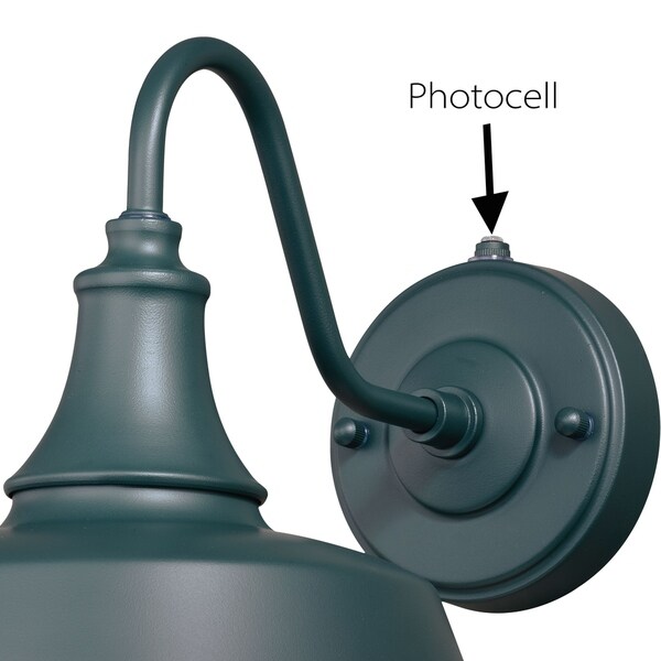 Dorado 1 Light Dusk to Dawn Green White Farmhouse Barn Dome Outdoor Wall Lantern - 9-in W x 13.25-in H x 9-in D Shopping - The Best Deals on Outdoor Wall Lanterns | 33447845
