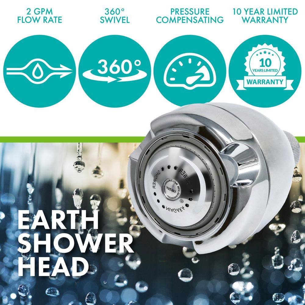 Niagara Conservation Earth Spa 3-Spray with 2 GPM 2.7-in. Wall Mount Adjustable Fixed Shower Head in Chrome 50-Pack N2920CH-50