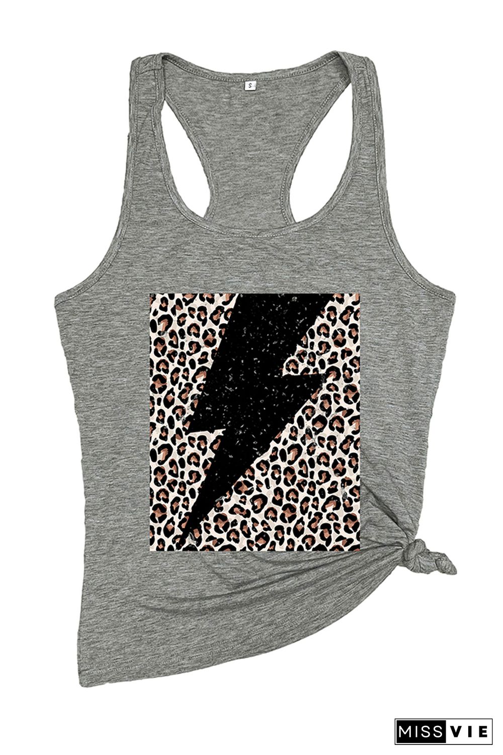 Leopard Grain Lightning Sleeveless Tank Top Wholesale