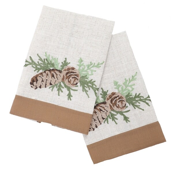 Winter Pine Cones and Branches Christmas Towels 14x22，Set of 2