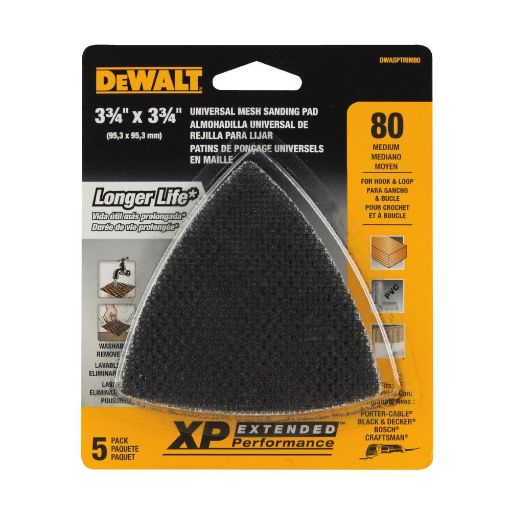 DEWALT Mesh Oscillating Triangle 80 Grit 5pk DWASPTRIM80 from DEWALT