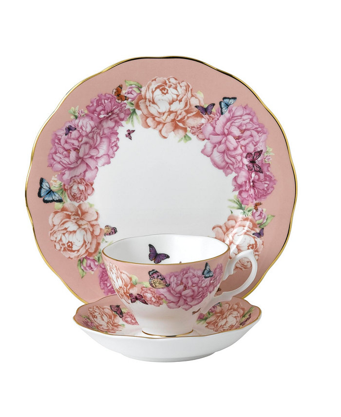 Royal Albert Miranda Kerr for Friendship 3pc Set Teacup Saucer and Plate 8 Hope Coral