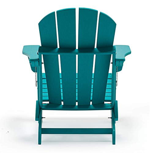 WestinTrends Outdoor Adirondack Chair, Plastic Fire Pit Chair, Weather Resistant Folding Patio Lawn Chair for Outside Deck Garden Backyard Balcony, Turquoise