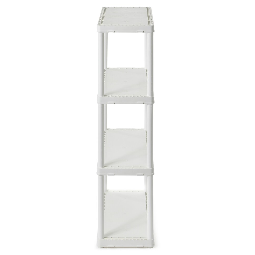 Gracious Living 4 Shelf Light Duty Shelving Unit  220lb Capacity  White  2 Pack   White