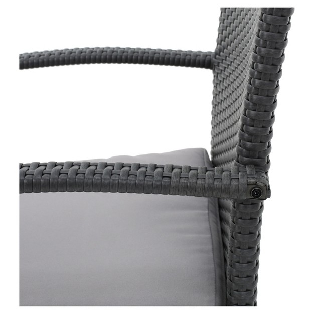 Cordoba 2pk Wicker Patio Dining Chair With Cushion Gray Christopher Knight Home