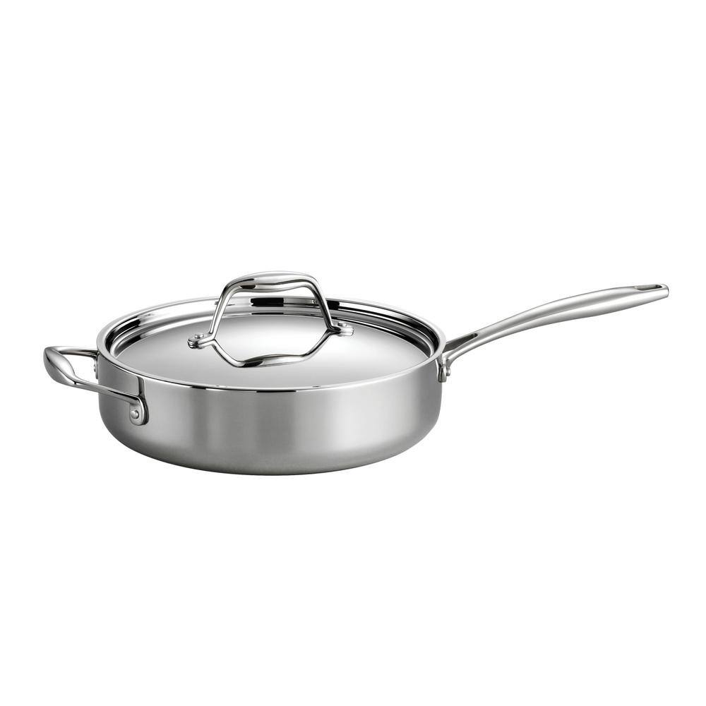 Tramontina Gourmet Tri-Ply Clad 3 qt. Stainless Steel Saute Pan with Lid 80116058DS