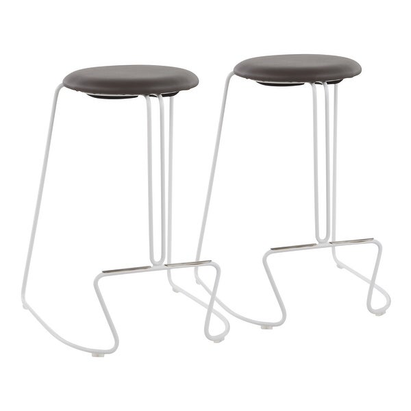 Strick and Bolton Anya Counter Stool in White Metal - Set of 2