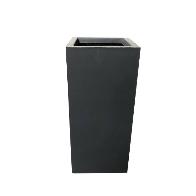 Wide Kante Lightweight Modern Rectangular Concrete fiberglass Outdoor Planter Pot Charcoal