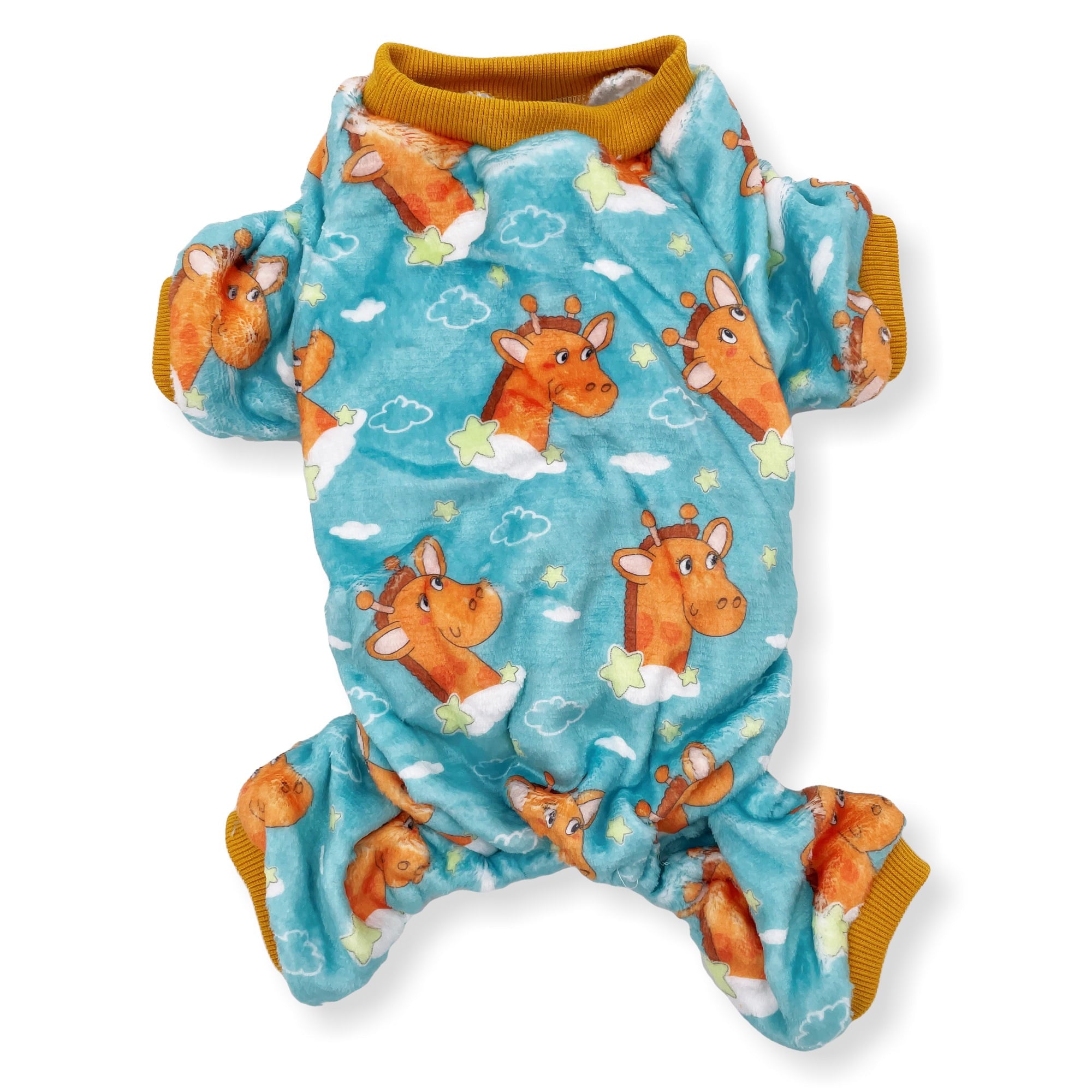 Dog Pajamas Soft Warm Fleece Jumpsuit Cute Clothes Small Medium Pet (XXS: Length 8