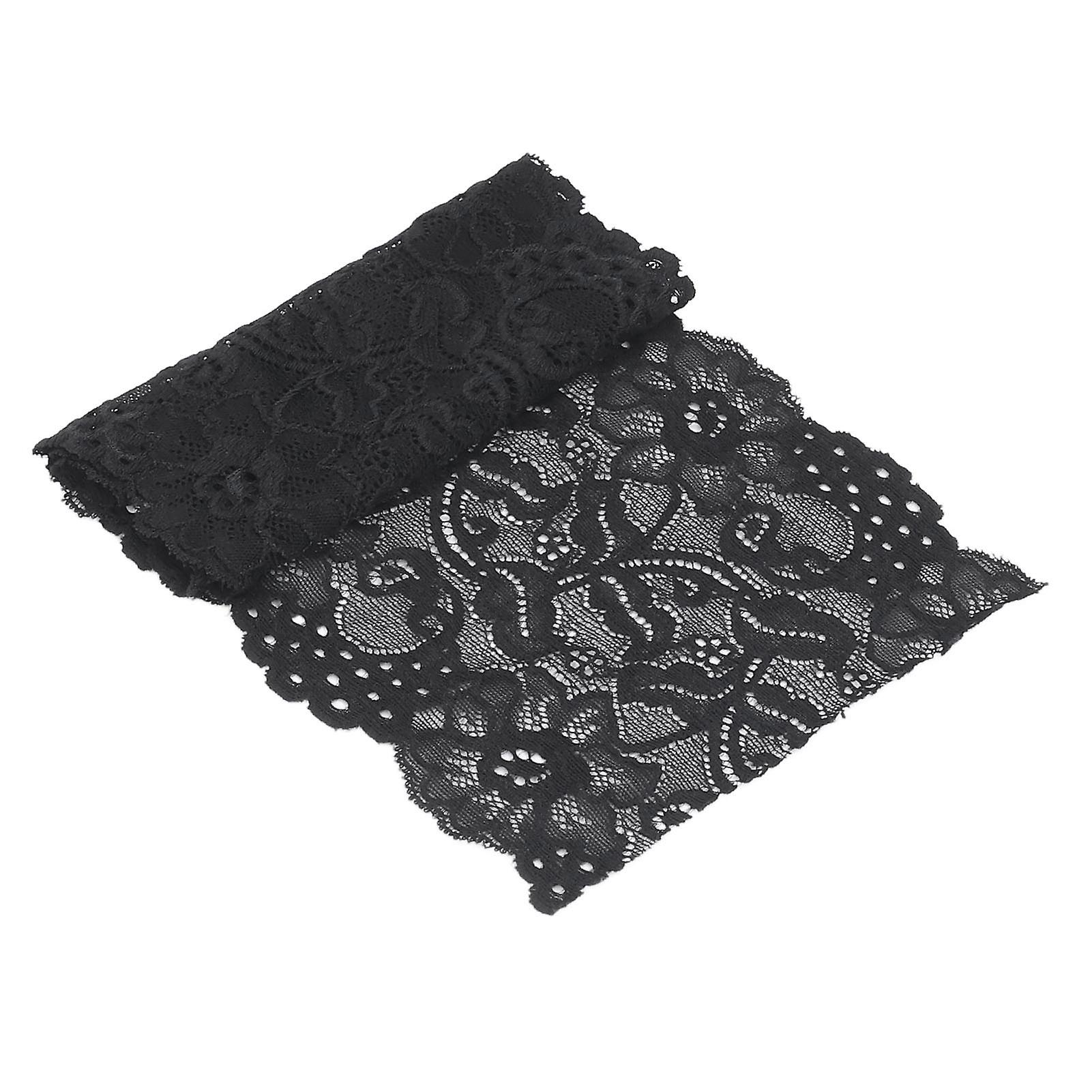 Lace Ribbon 17cm Wide 10 Yards Good Elasticity Safe Use Simple Operation Add Elegance Clothing Accessoriesblack