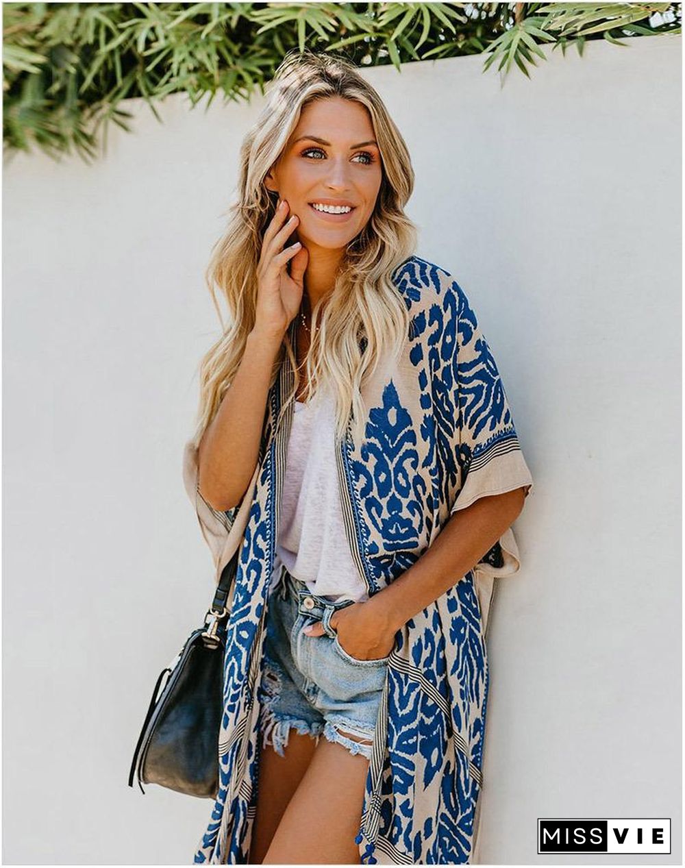 Fashion Kimono Tassel Beach Cover Up