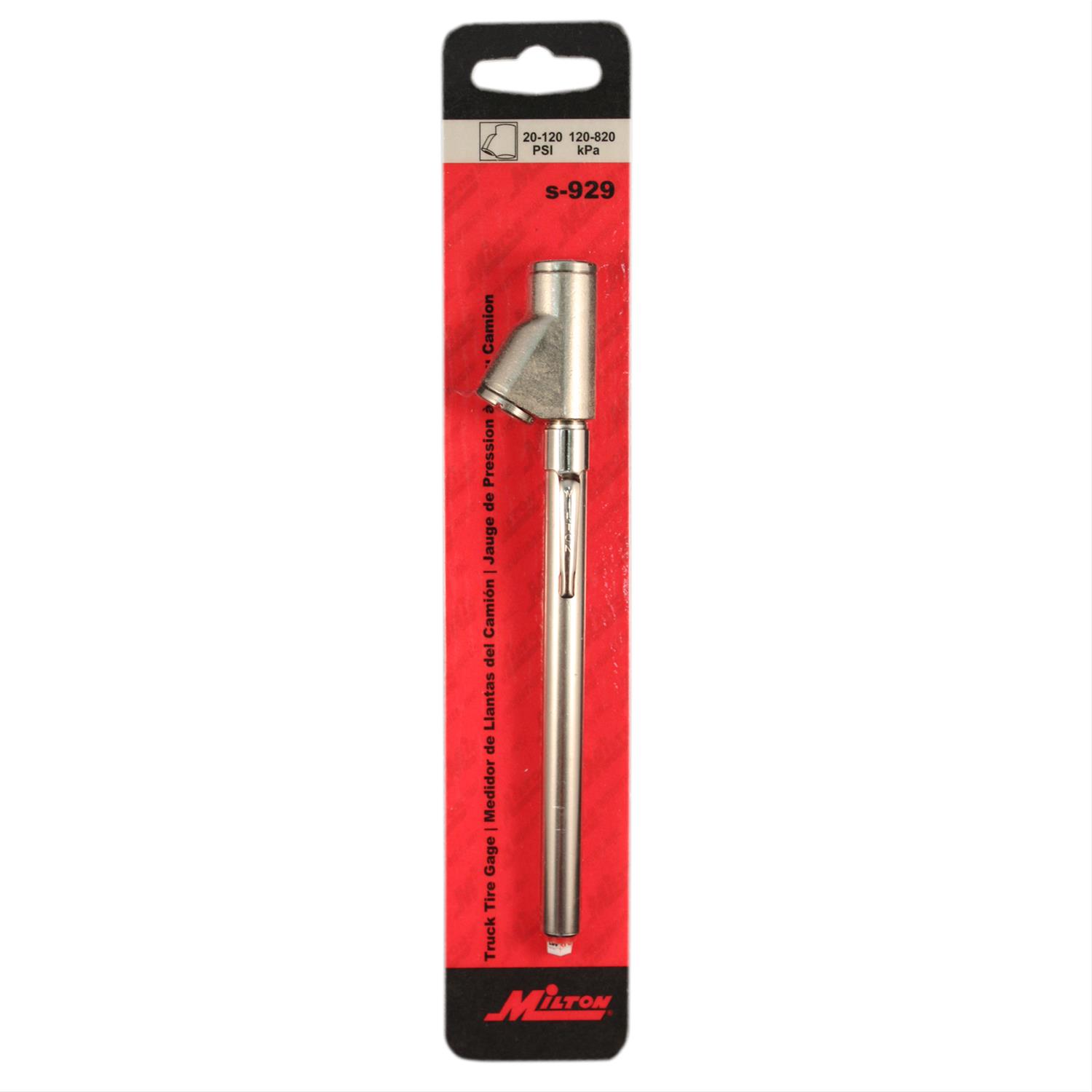 Milton Industries S-929 Milton Dual Head Straight Foot Tire Pressure Gauges