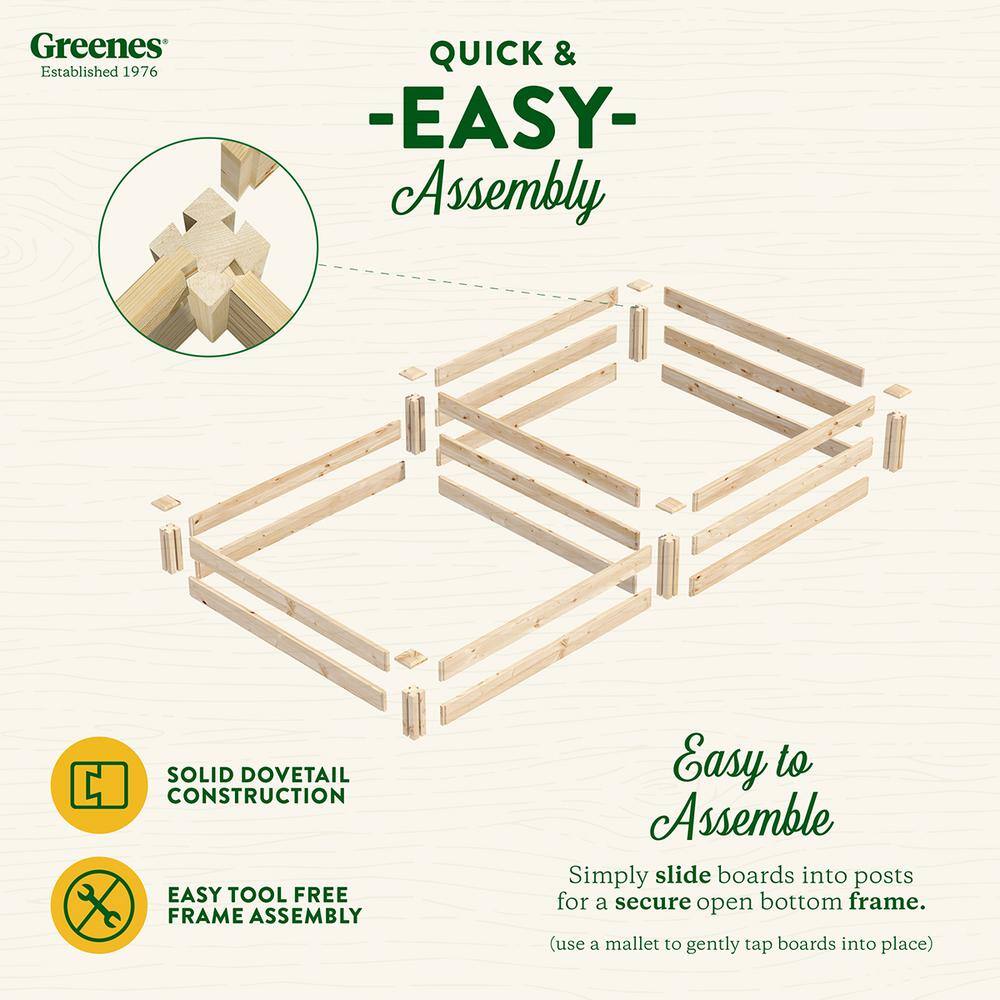 Greenes Fence 4 ft. x 8 ft. x 7 in. - 10.5 in. Original Pine Raised Garden Bed RCP4C8T2