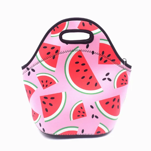 promotion high quality hot sale neoprene sublimation flat folding cooler lunch bag food picnic camping cooler lunch bag