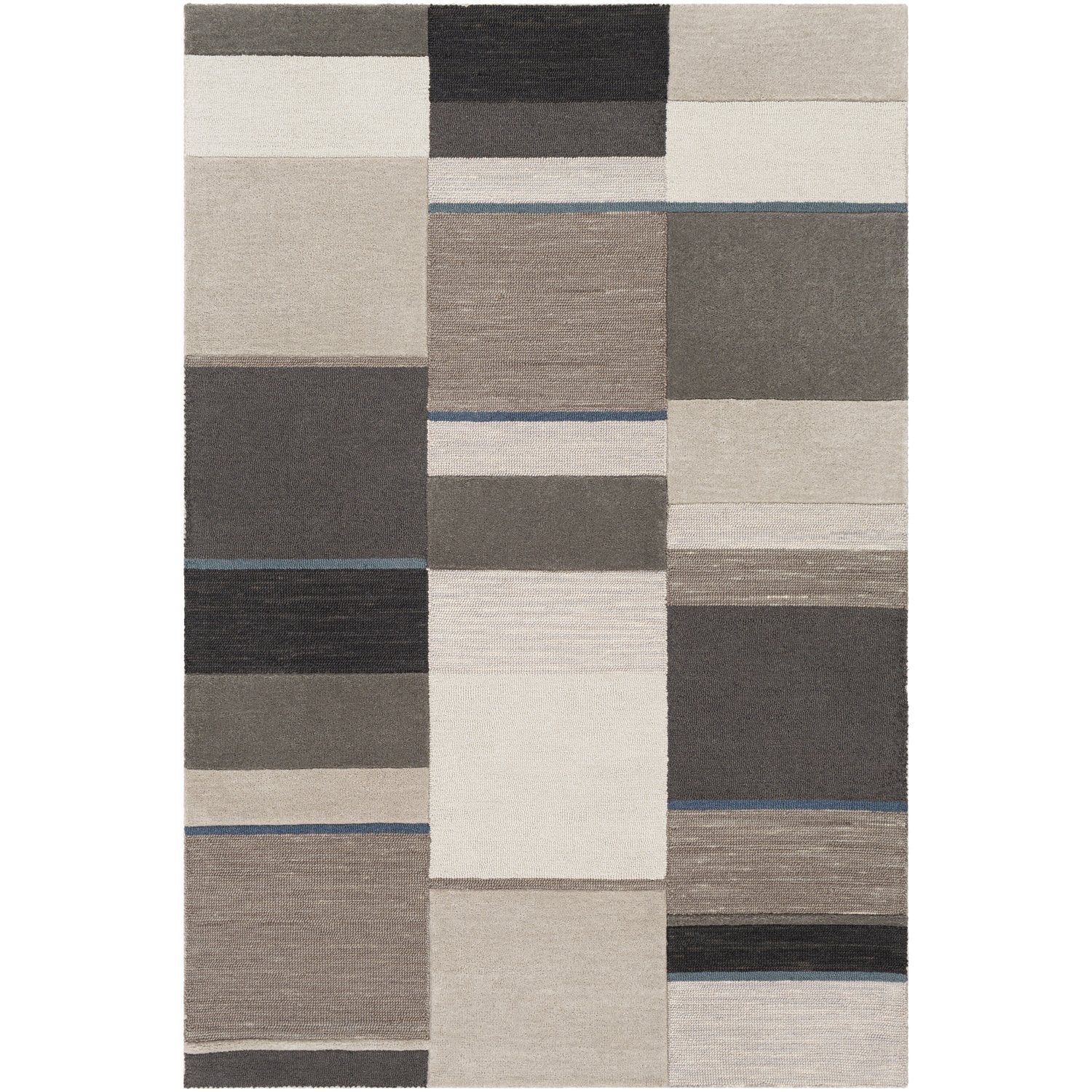 Brooklyn Hand Tufted Rug in Teal, Khaki, Camel, Taupe, Charcoal