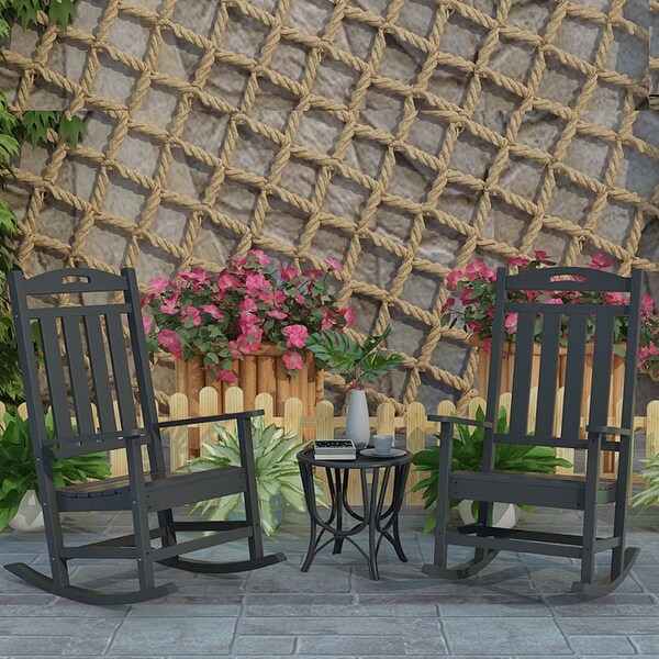 Polydun Outdoor Recycled Plastic Rocking Chair (Set of 2)