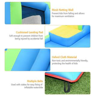 Costway Multi-Color Inflatable Water Slide Kids Bounce House Castle Splash Pool without Blower OP70401