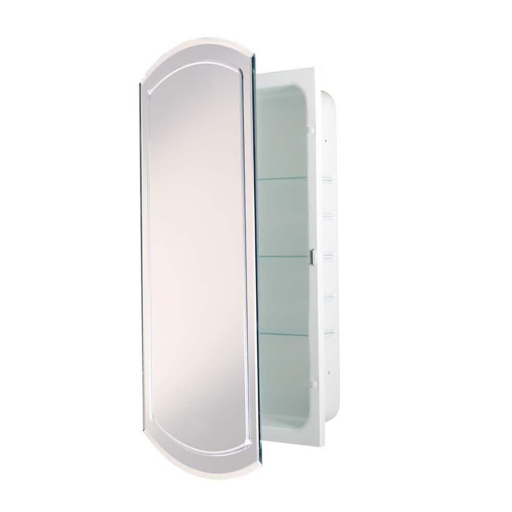 Deco Mirror 16 in W x 30 in H x 412 in D Frameless Recessed VGroove Beveled Eclipse Bathroom Medicine Cabinet