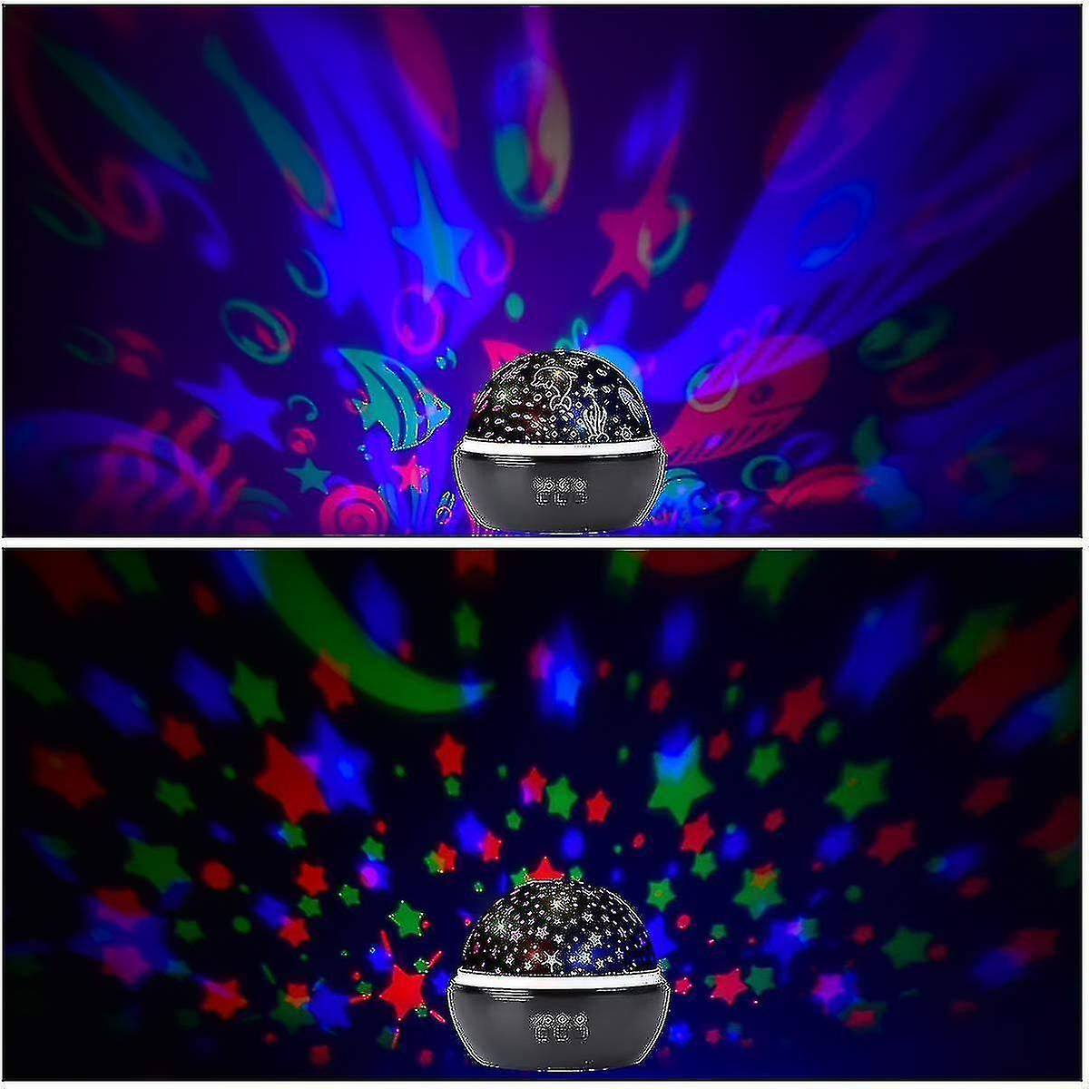 Led Projector Lamp， Starry Sky Baby Night Light 2 In 1 Ocean For Kids - Ssxjv