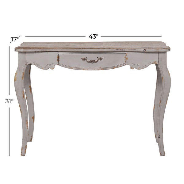 White Wood Farmhouse Console Table 31 x 43 x 17