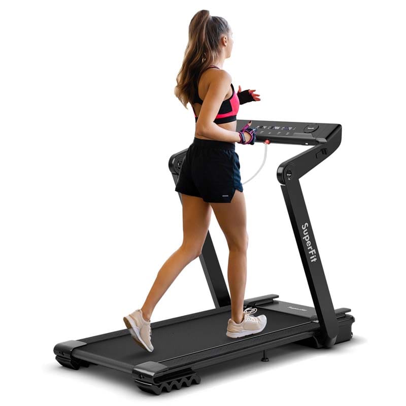 4.0HP Folding Treadmill 265LBS MAX Heavy-Duty Electric Running Machine with LED Touch Screen & Speaker