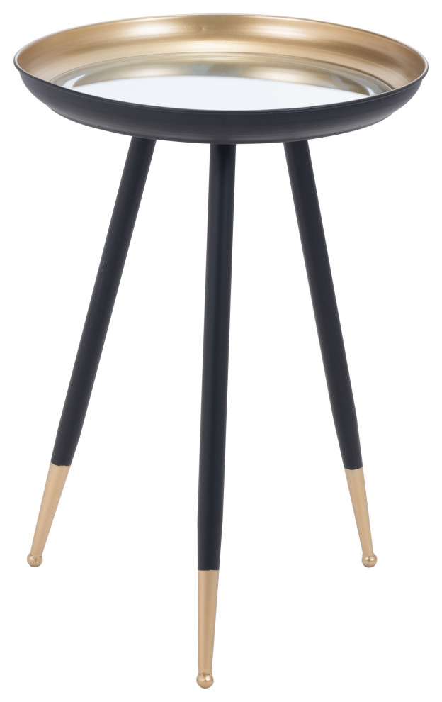 Everly Accent Table Gold and Black   Midcentury   Side Tables And End Tables   by Sideboards and Things  Houzz