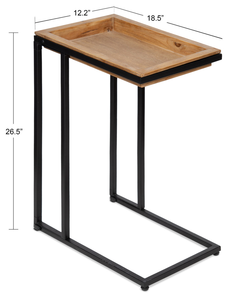 Lockridge Wood and Metal C Table  Natural 18.5x12x26.75   Industrial   Side Tables And End Tables   by Uniek Inc.  Houzz