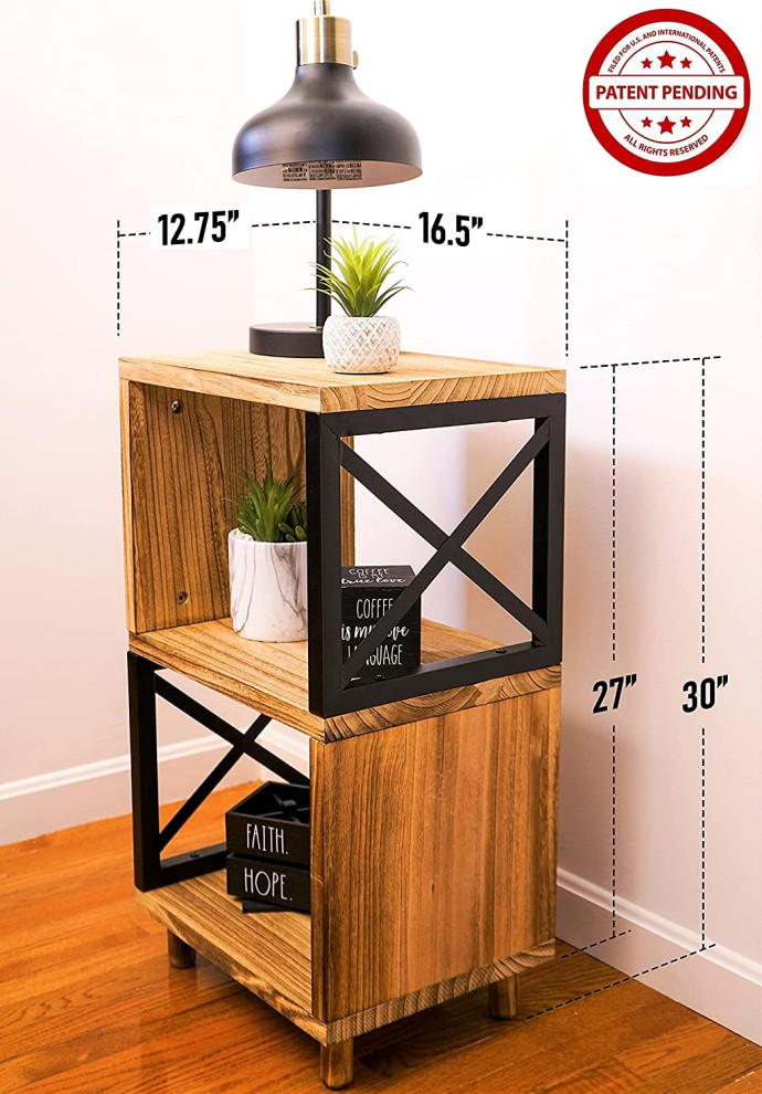 Rustic Side Table: Farmhouse End Table   Midcentury   Side Tables And End Tables   by Imtinanz  LLC  Houzz